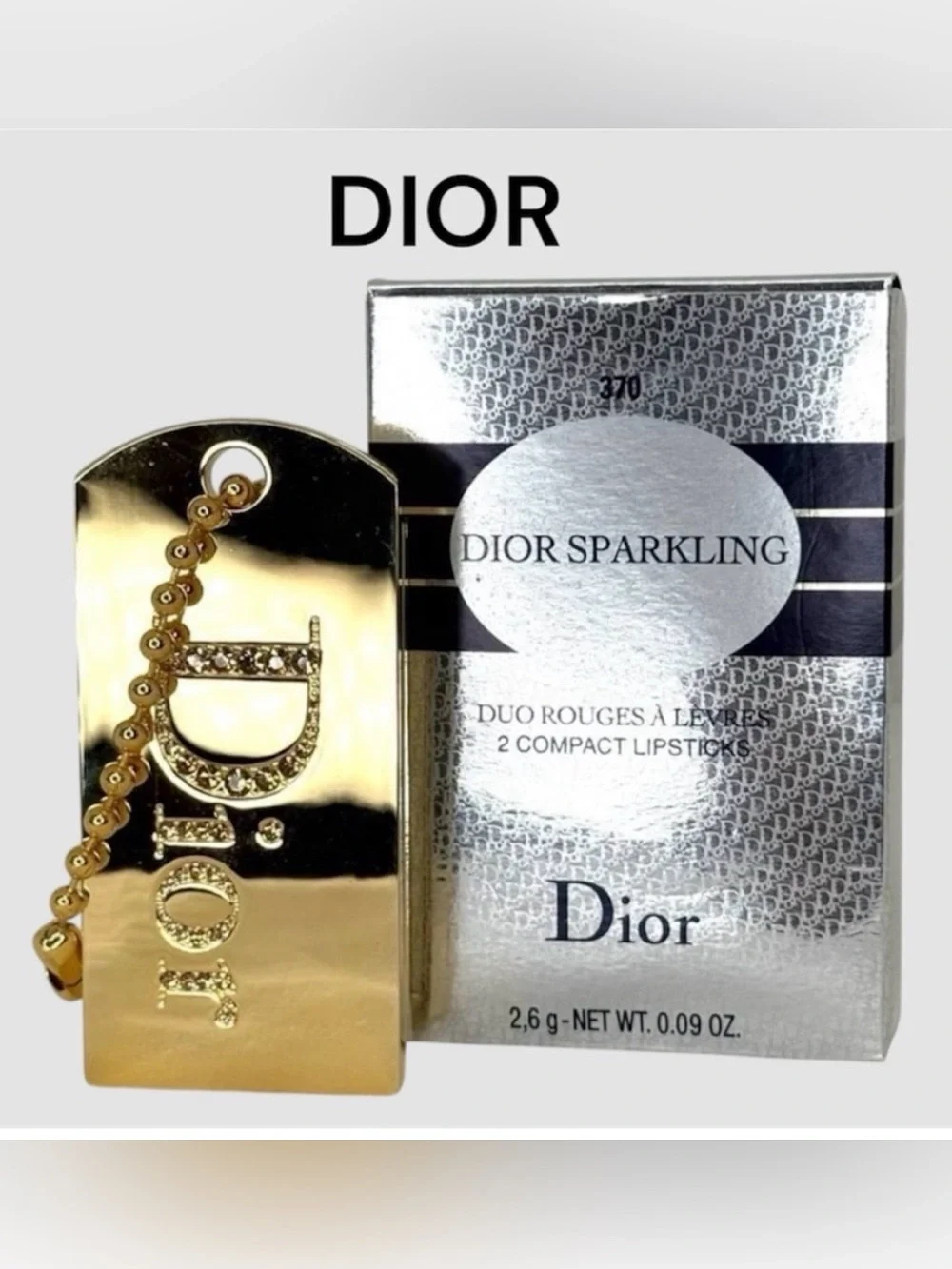 DIOR Sparkling Duo 370 Happy Few Limited Edition Gold Luggage Tag